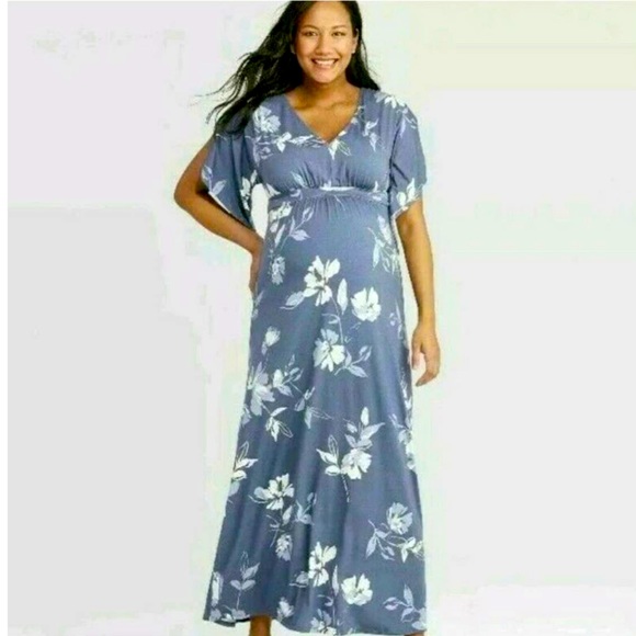 Isabel Maternity by Ingrid & Isabel Dresses & Skirts - EUC Ingrid & Isabel Maternity Blue Floral Maxi